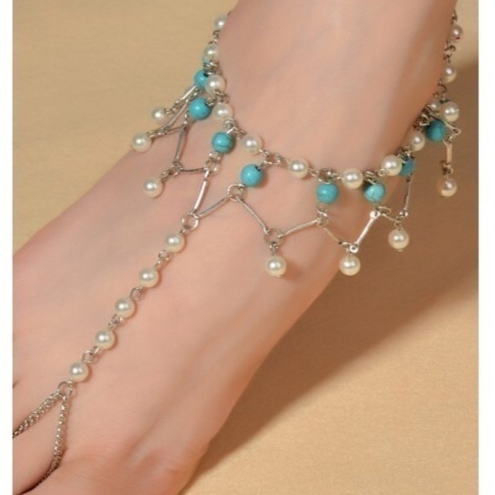 Deal ‼️3 for $20‼️Faux Turquoise Bead Anklet